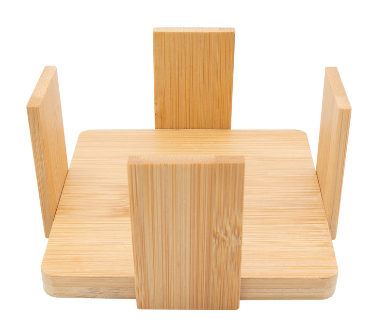REGENT BAMBOO SQUARE COASTERS IN A HOLDER 6 PCE SET