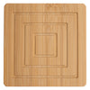 REGENT BAMBOO SQUARE COASTERS IN A HOLDER 7 PIECE SET, 100X100MM