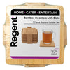 REGENT BAMBOO SQUARE COASTERS IN A HOLDER 7PK SET, 100X100MM