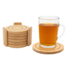 REGENT BAMBOO ROUND COASTERS IN A HOLDER 6 PCE SET, 100MM DIA EA