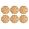 REGENT BAMBOO ROUND COASTERS 100MM DIA. IN A HOLDER 7 PIECE SET