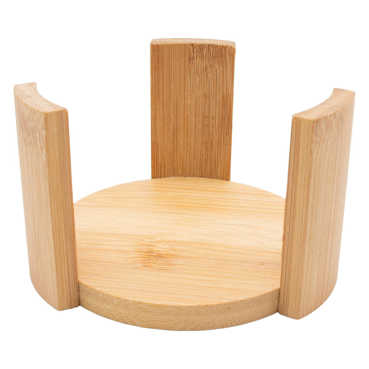 REGENT BAMBOO ROUND COASTERS 100MM DIA. IN A HOLDER 7 PIECE SET