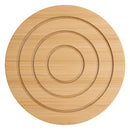 REGENT BAMBOO ROUND COASTERS IN A HOLDER 6 PCE SET, (100MM DIAX10MM - 115 DIA X70MM SET)