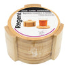 REGENT BAMBOO ROUND COASTERS 100MM DIA. IN A HOLDER 7 PIECE SET