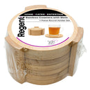REGENT BAMBOO ROUND COASTERS IN A HOLDER 7PK SET, 100MM DIA