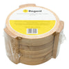 REGENT BAMBOO ROUND COASTERS IN A HOLDER 6 PCE SET, (100MM DIAX10MM - 115 DIA X70MM SET)