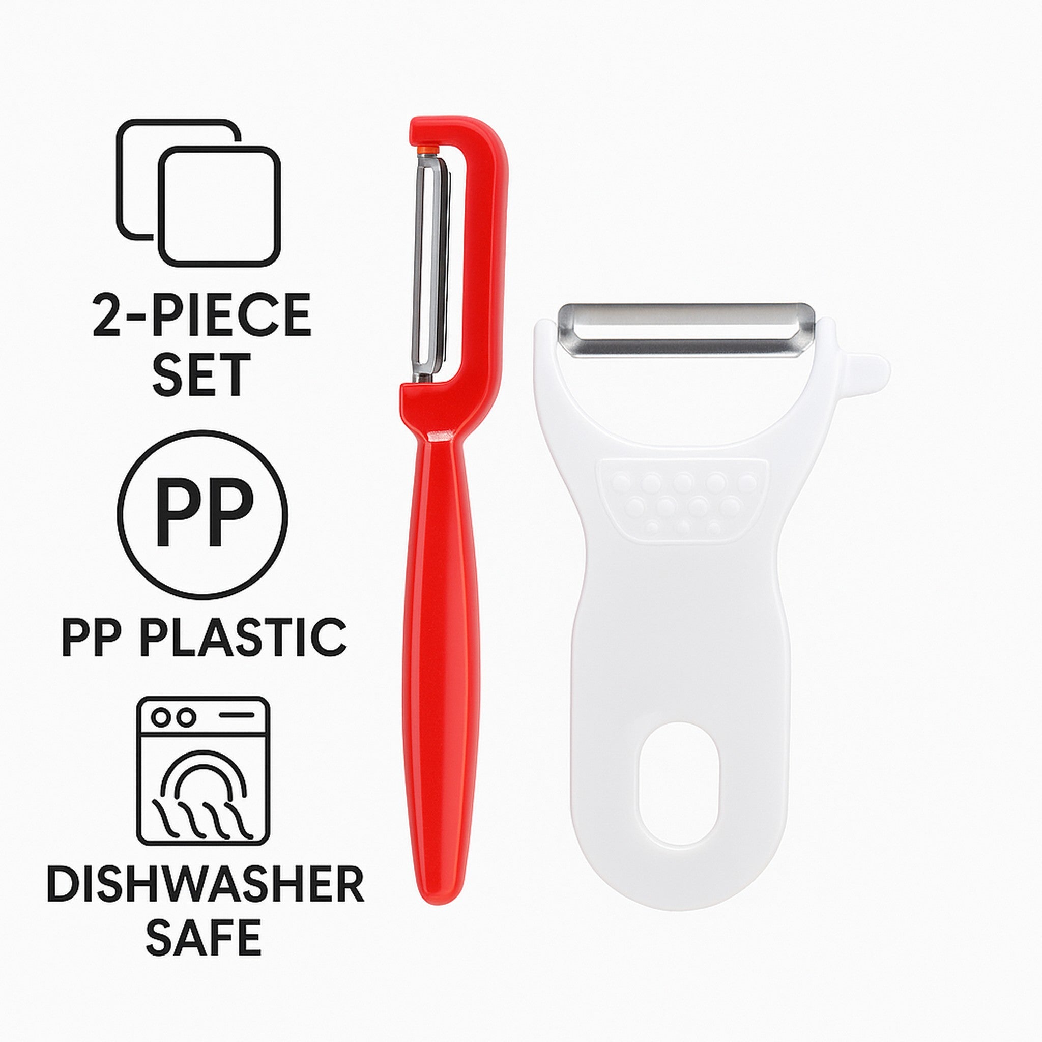 REGENT KITCHEN PEELERS STAINLESS STEEL AND PLASTIC 2PCS SET, 160MM l 120MM