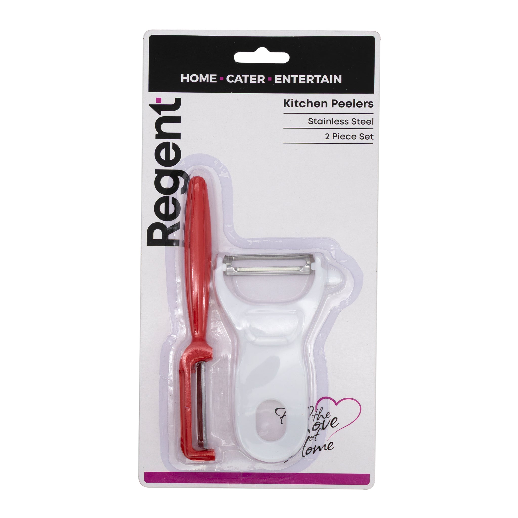 REGENT KITCHEN PEELERS STAINLESS STEEL AND PLASTIC 2PCS SET, 160MM l 120MM