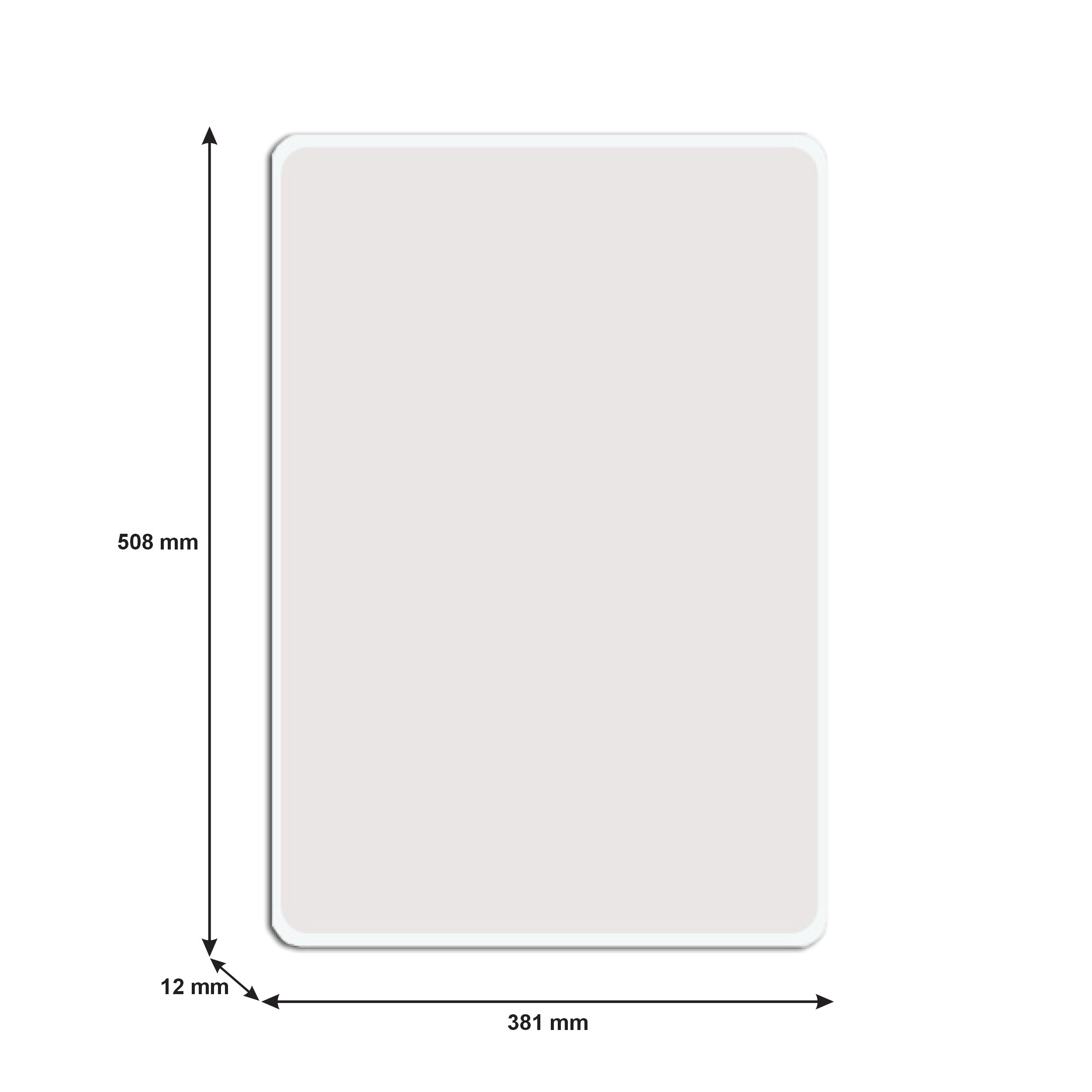 REGENT CUTTING BOARD PE WHITE, 508X381MM