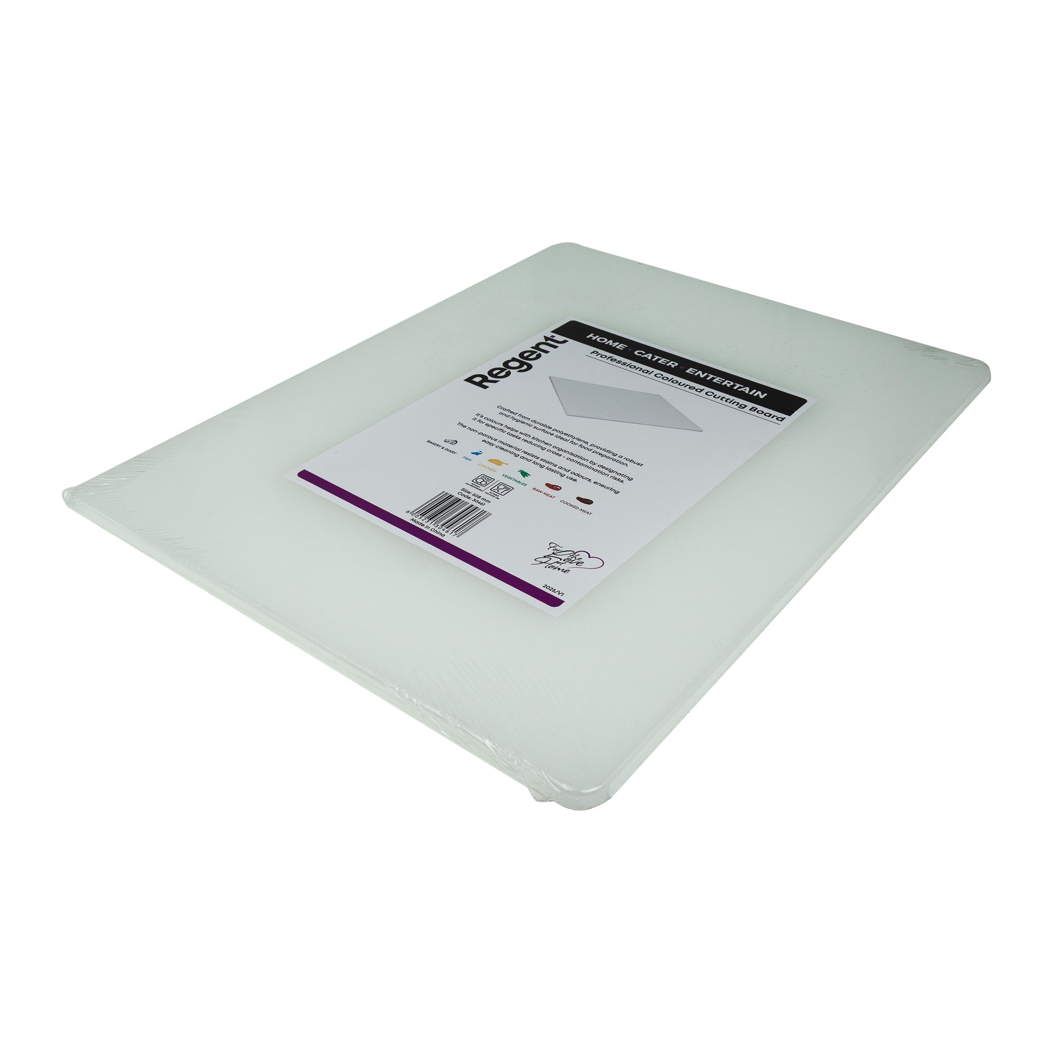 REGENT CUTTING BOARD PE WHITE, 508X381MM