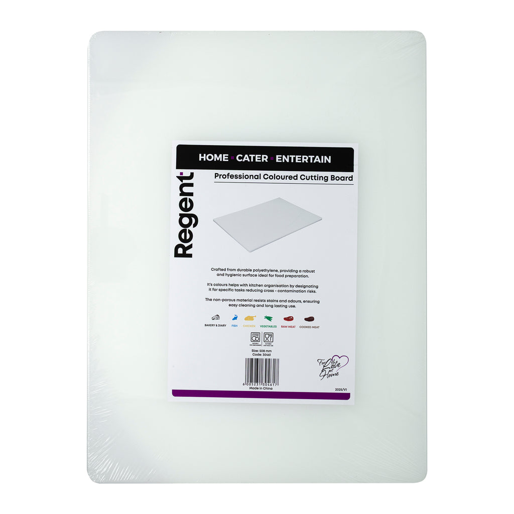 REGENT CUTTING BOARD PE WHITE, 508X381MM