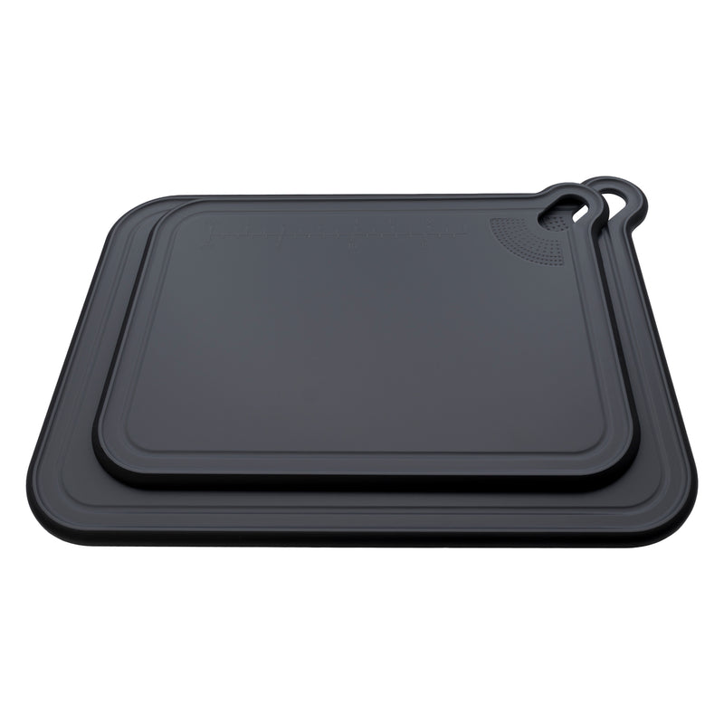 REGENT CUTTING BOARD NON-SLIP BLACK PLASTIC 2PCS SET, 393X290MM l 328X245MM