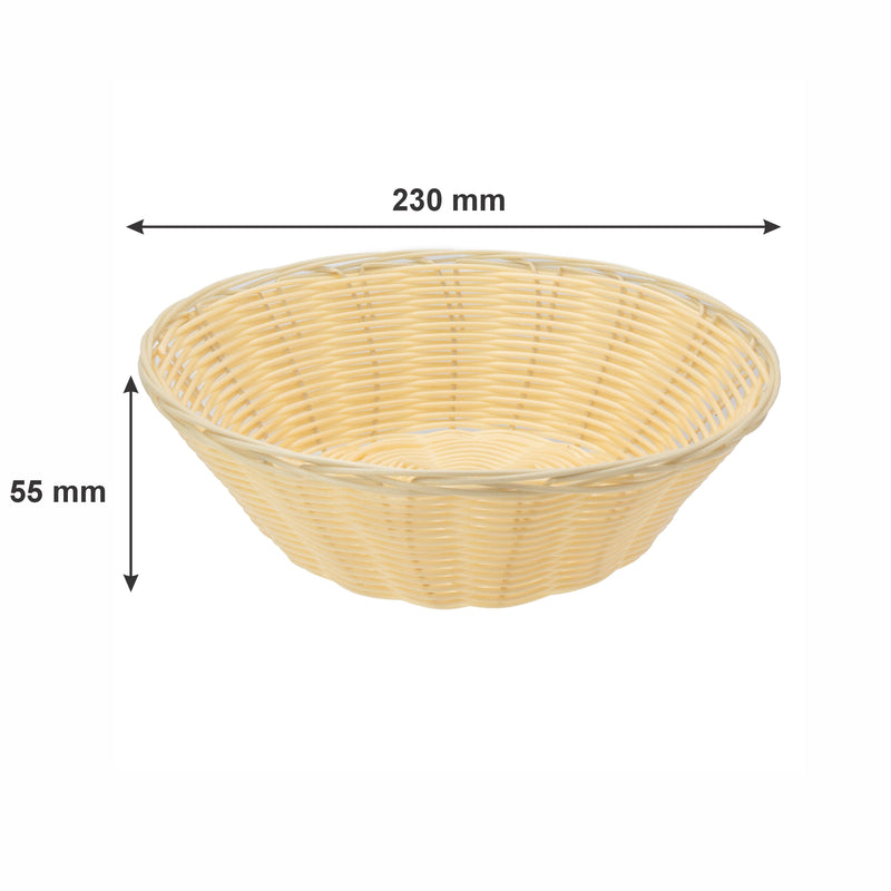 REGENT WOVEN BASKET ROUND HOLLOW CORD PP PLASTIC, 230MM DIA