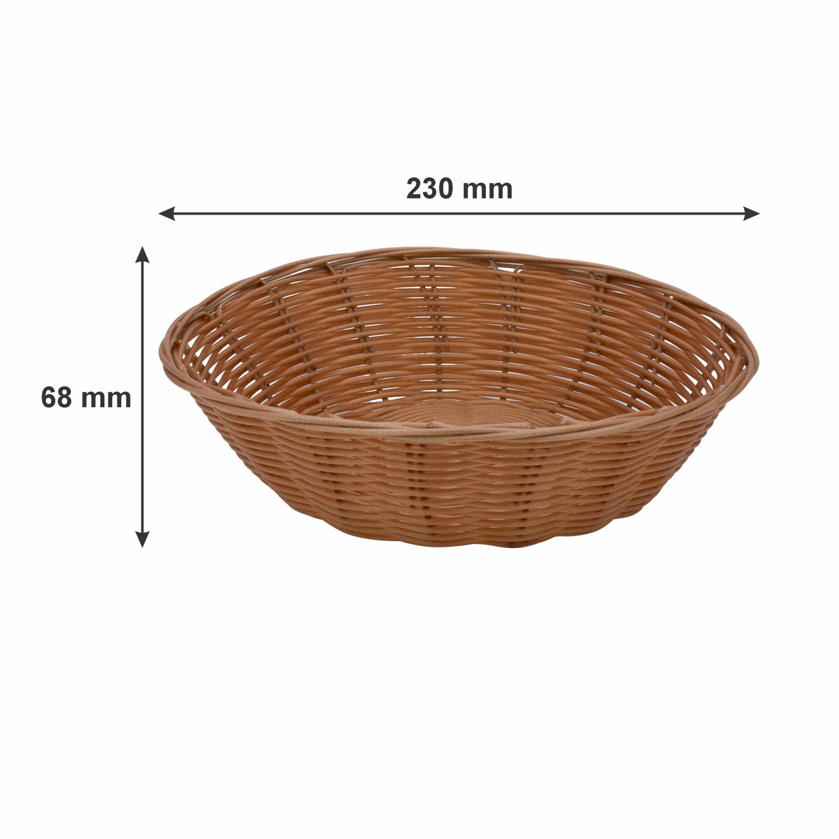 REGENT WOVEN BASKET ROUND HOLLOW CORD PP PLASTIC, 230MM DIA
