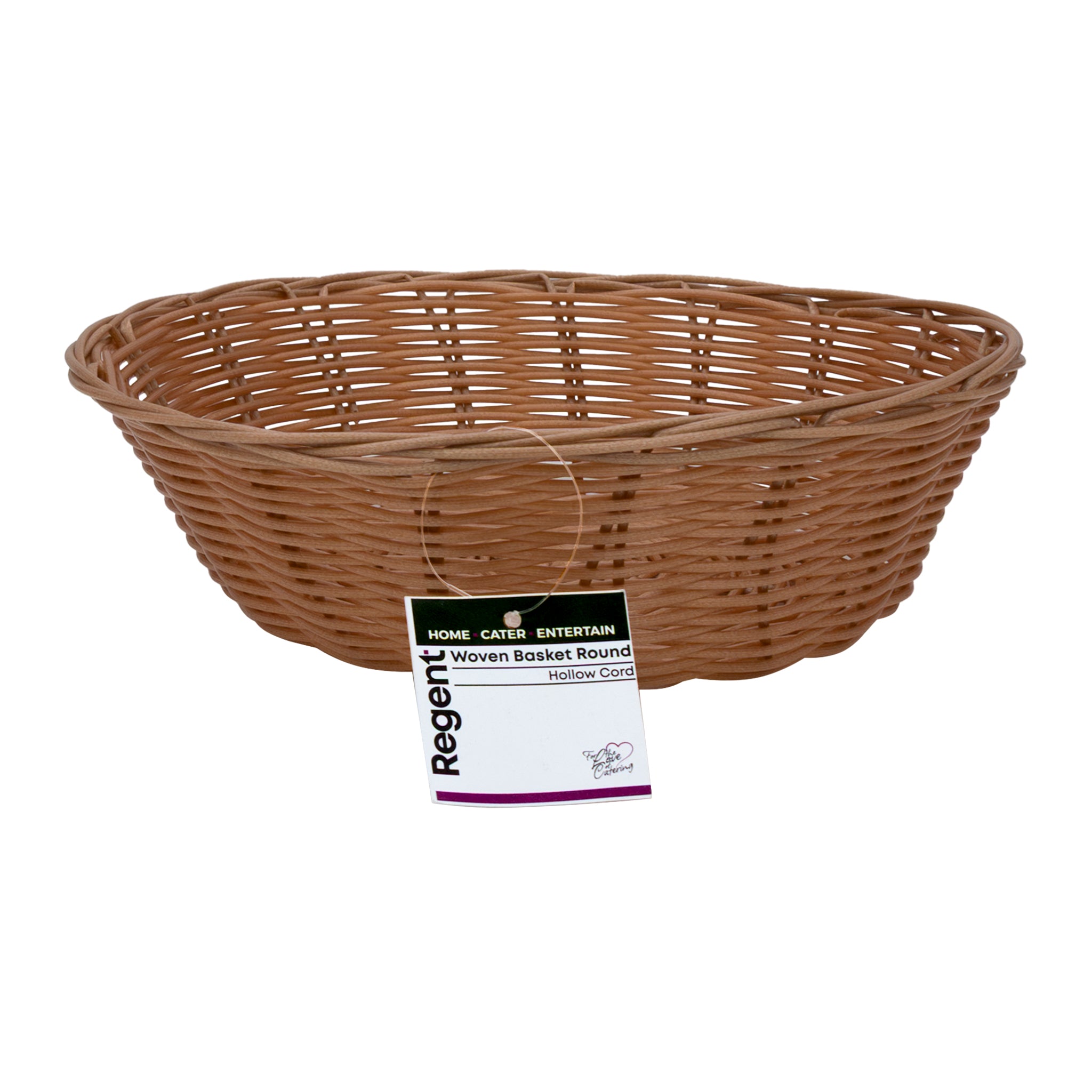 REGENT WOVEN BASKET ROUND HOLLOW CORD PP PLASTIC, 230MM DIA
