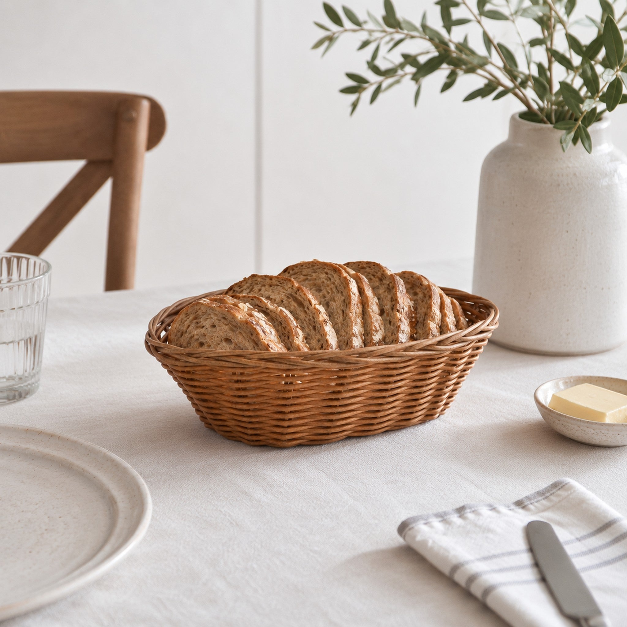 REGENT WOVEN BASKET OVAL HOLLOW CORD PP PLASTIC, 250X180MM