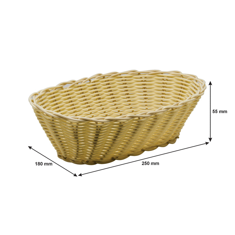 REGENT WOVEN BASKET OVAL HOLLOW CORD PP PLASTIC, (250X180X55MM)