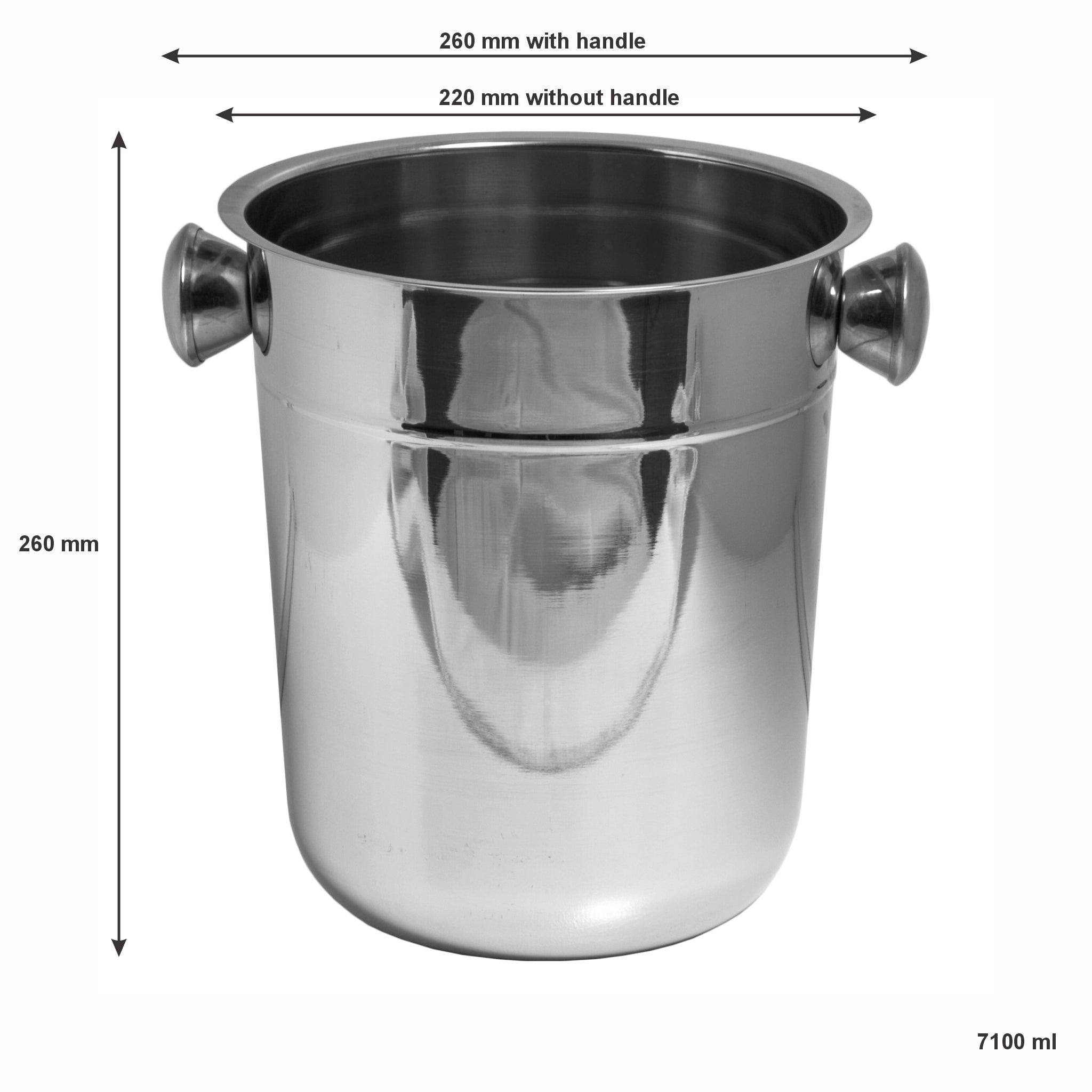 BAR BUTLER CHAMPAGNE ICE BUCKET WITH KNOB HANDLES STAINLESS STEEL, 7.1L