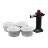 HOTERY CHEFS TORCH WITH 4 RAMEKINS 5PCE GIFT BOX SET, (132X105X62MM)