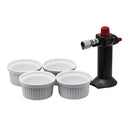 HOTERY CHEFS TORCH WITH 4 RAMEKINS 5PCE GIFT BOX SET, (132X105X62MM)