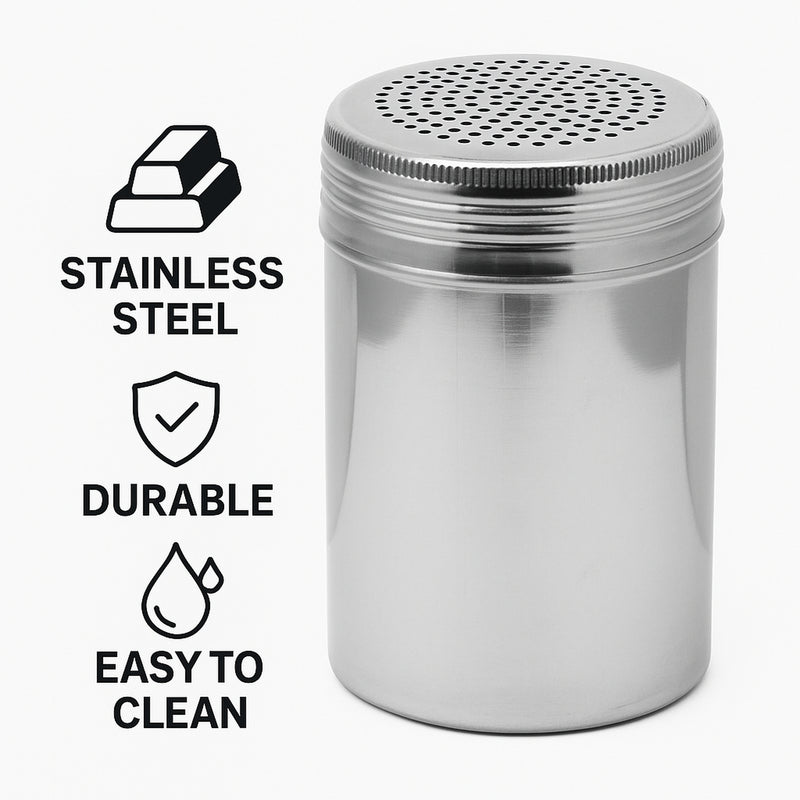REGENT DREDGE SALT SHAKER STAINLESS STEEL, 380ML - 100X70MM DIA