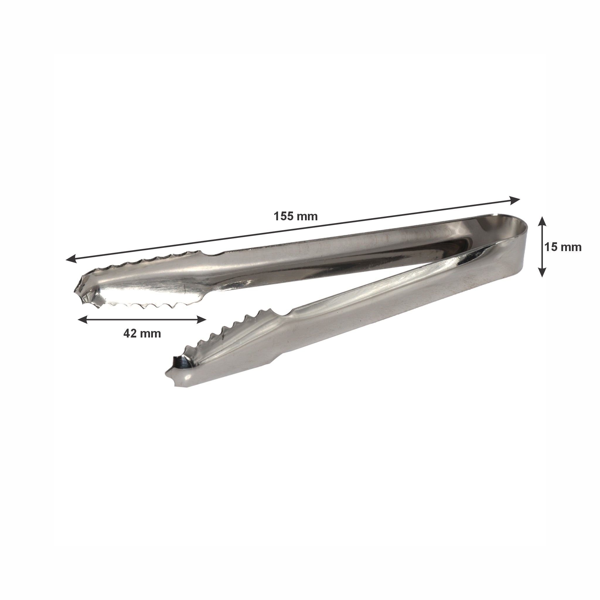 BAR BUTLER ICE TONG STAINLESS STEEL WITH SERRATED ICE GRIPS