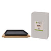 REGENT COOKWARE CAST IRON RECTANGULAR PLATTER ON A WOODEN BOARD, 235X175MM