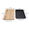 REGENT COOKWARE CAST IRON RECTANGULAR PLATTER ON A WOODEN BOARD, 235X175MM