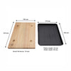 REGENT COOKWARE CAST IRON RECTANGULAR PLATTER ON A WOODEN BOARD, 235X175MM