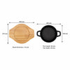 REGENT COOKWARE CAST IRON PAN WITH 2 HANDLES ON A WOODEN BOARD, 180MM DIAX245MM
