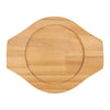 REGENT COOKWARE CAST IRON PAN WITH 2 HANDLES ON A WOODEN BOARD, 180MM DIAX245MM