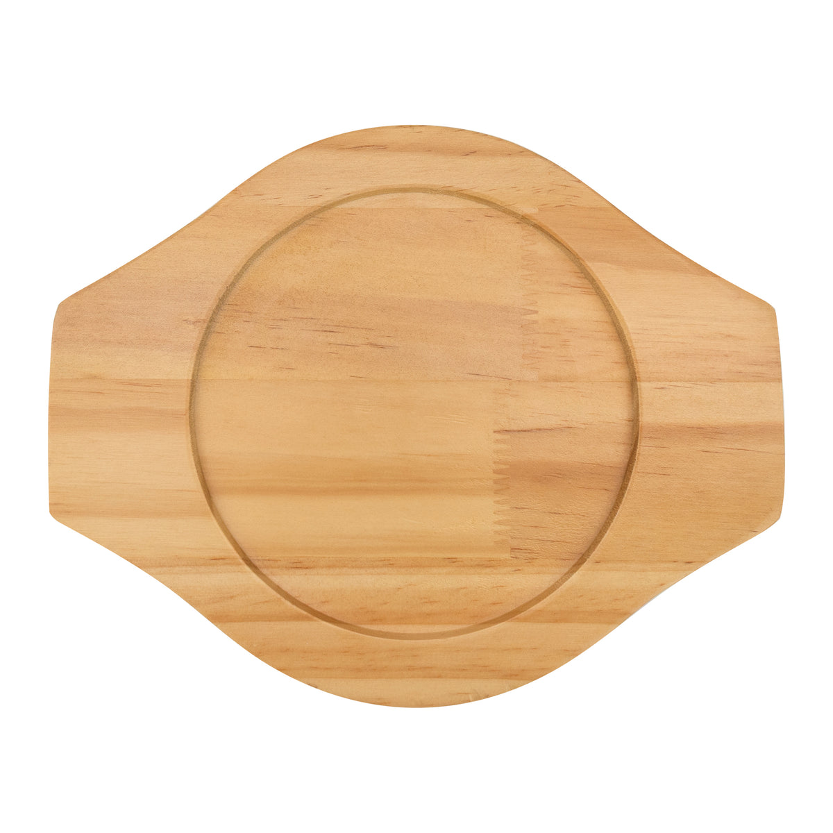 REGENT COOKWARE CAST IRON PAN WITH 2 HANDLES ON A WOODEN BOARD, 180MM DIAX245MM