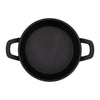 REGENT COOKWARE CAST IRON PAN WITH 2 HANDLES ON A WOODEN BOARD, 180MM DIAX245MM