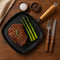 REGENT COOKWARE CAST IRON SQUARE SKILLET WITH WOODEN HANDLE, (425/245X250X20MM)