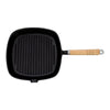 REGENT COOKWARE CAST IRON SQUARE SKILLET WITH WOODEN HANDLE, 425/245X250X20MM