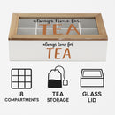 REGENT KITCHEN TEA BOX WITH 8 PARTITIONS WOOD AND GLASS, 315X190MM