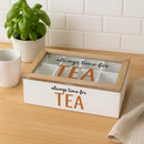 REGENT KITCHEN TEA BOX WITH 8 PARTITIONS WOOD AND GLASS, 315X190MM