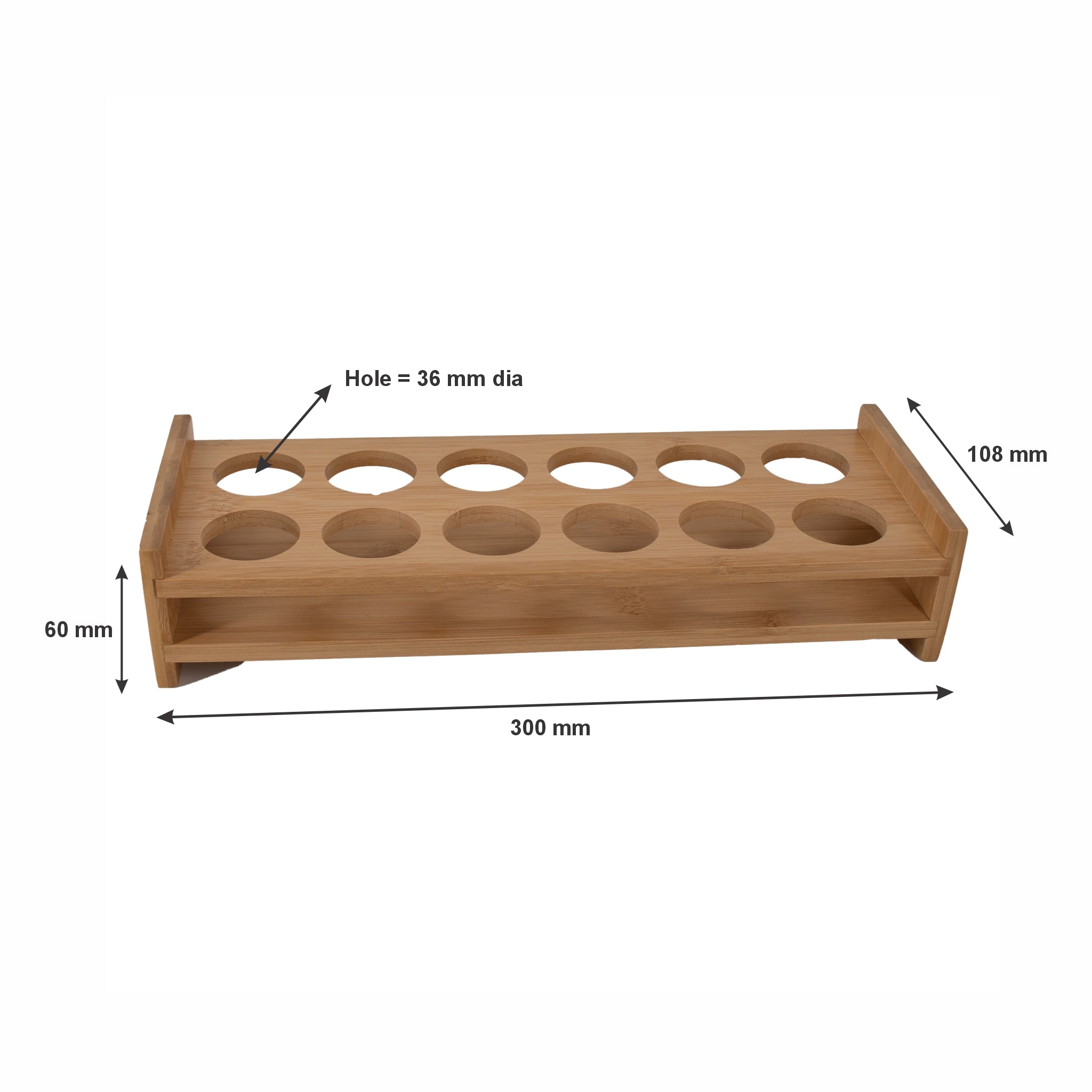 BAR BUTLER BAMBOO 12 HOLE SHOT GLASS SERVING STAND