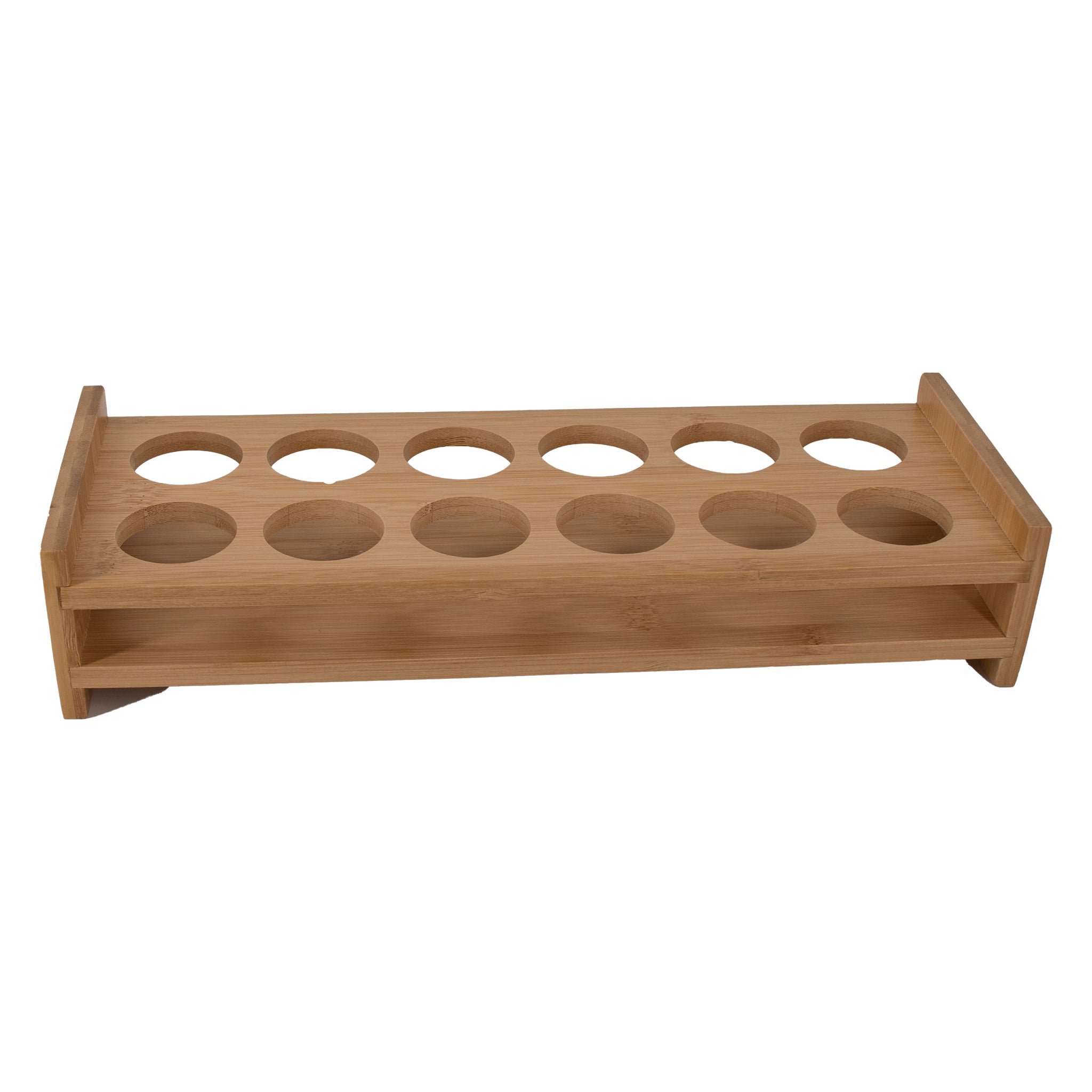 BAR BUTLER BAMBOO 12 HOLE SHOT GLASS SERVING STAND
