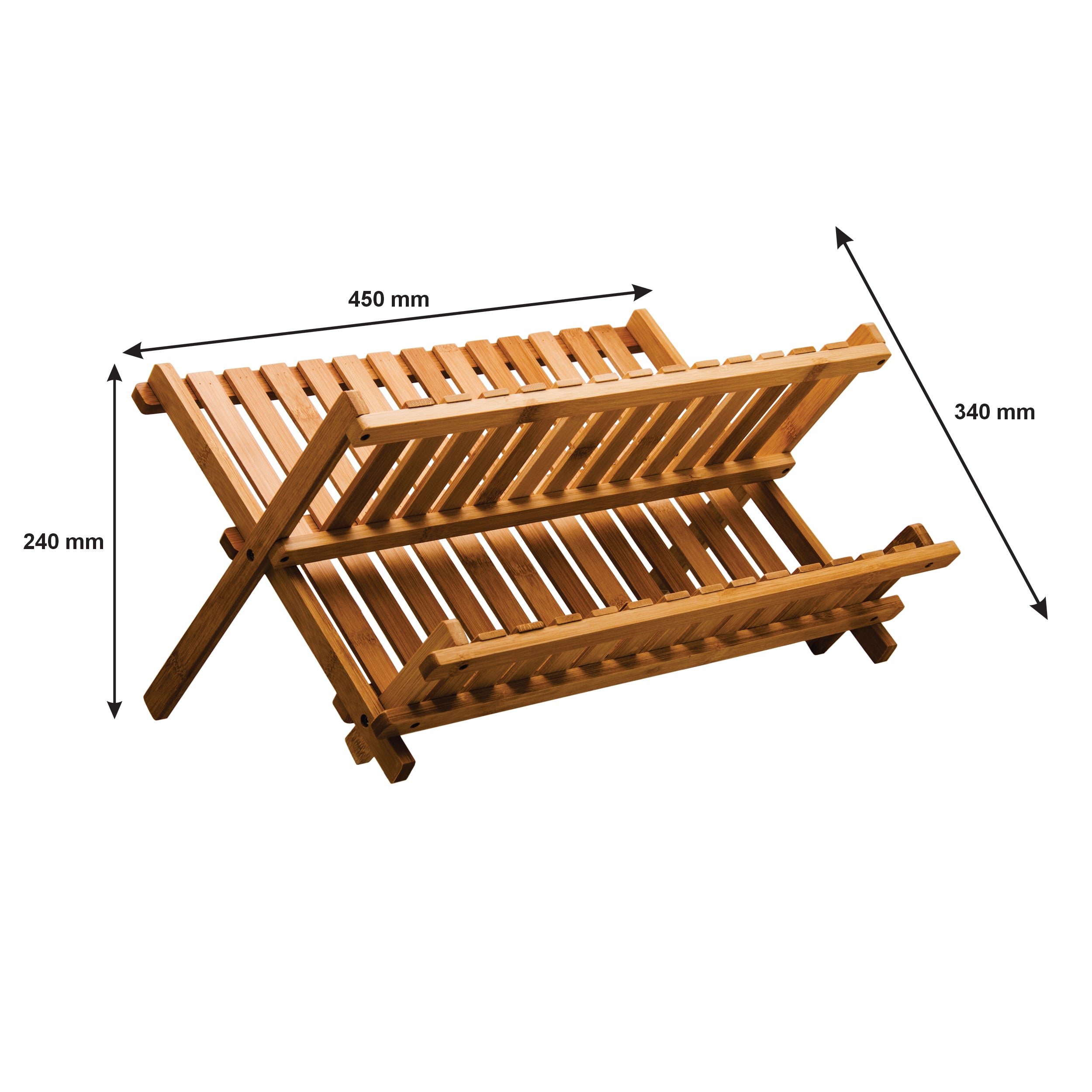 REGENT BAMBOO DISH RACK, 450X340MM