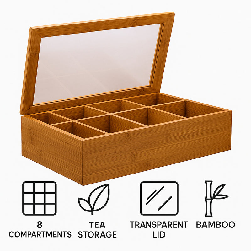 REGENT BAMBOO TEA BOX 8 SECTION, 315X190MM