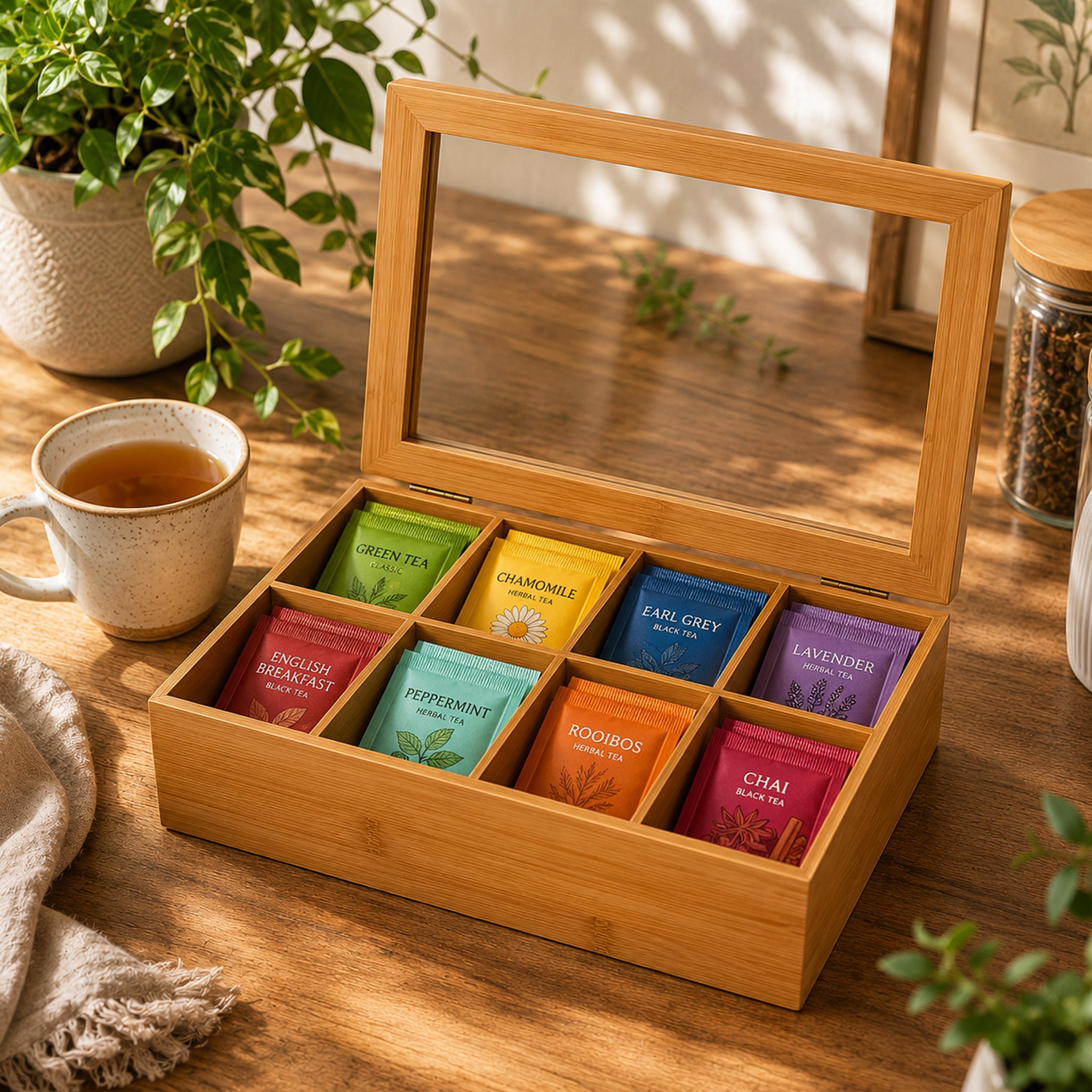 REGENT BAMBOO TEA BOX 8 DIVISIONS 315X190MM