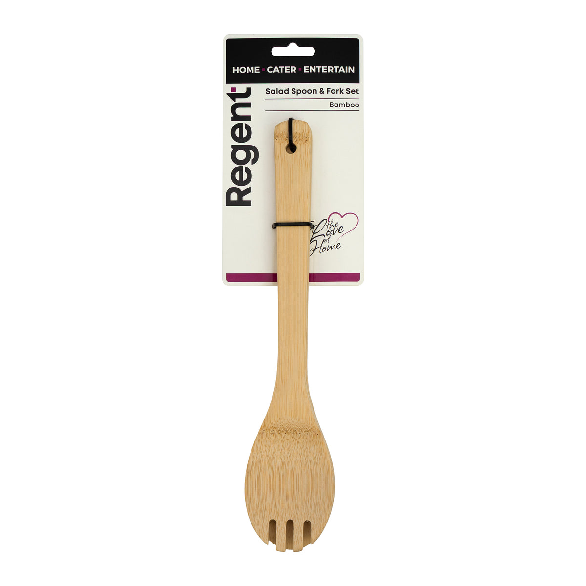 REGENT BAMBOO SALAD SPOON AND FORK 2 PIECE SET, 300MM