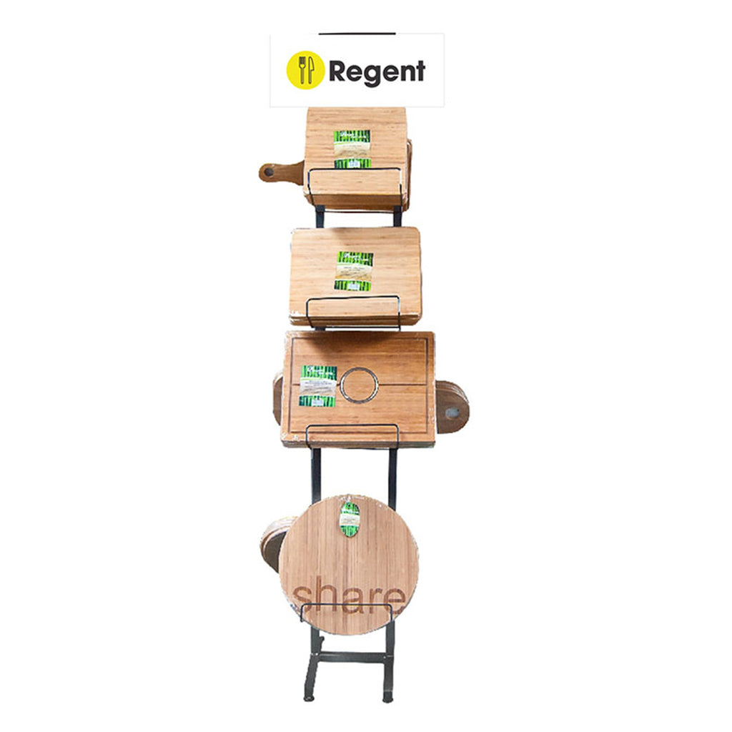 BAMBOO BOARD DISPLAY STAND 4 TIER DOUBLE SIDED