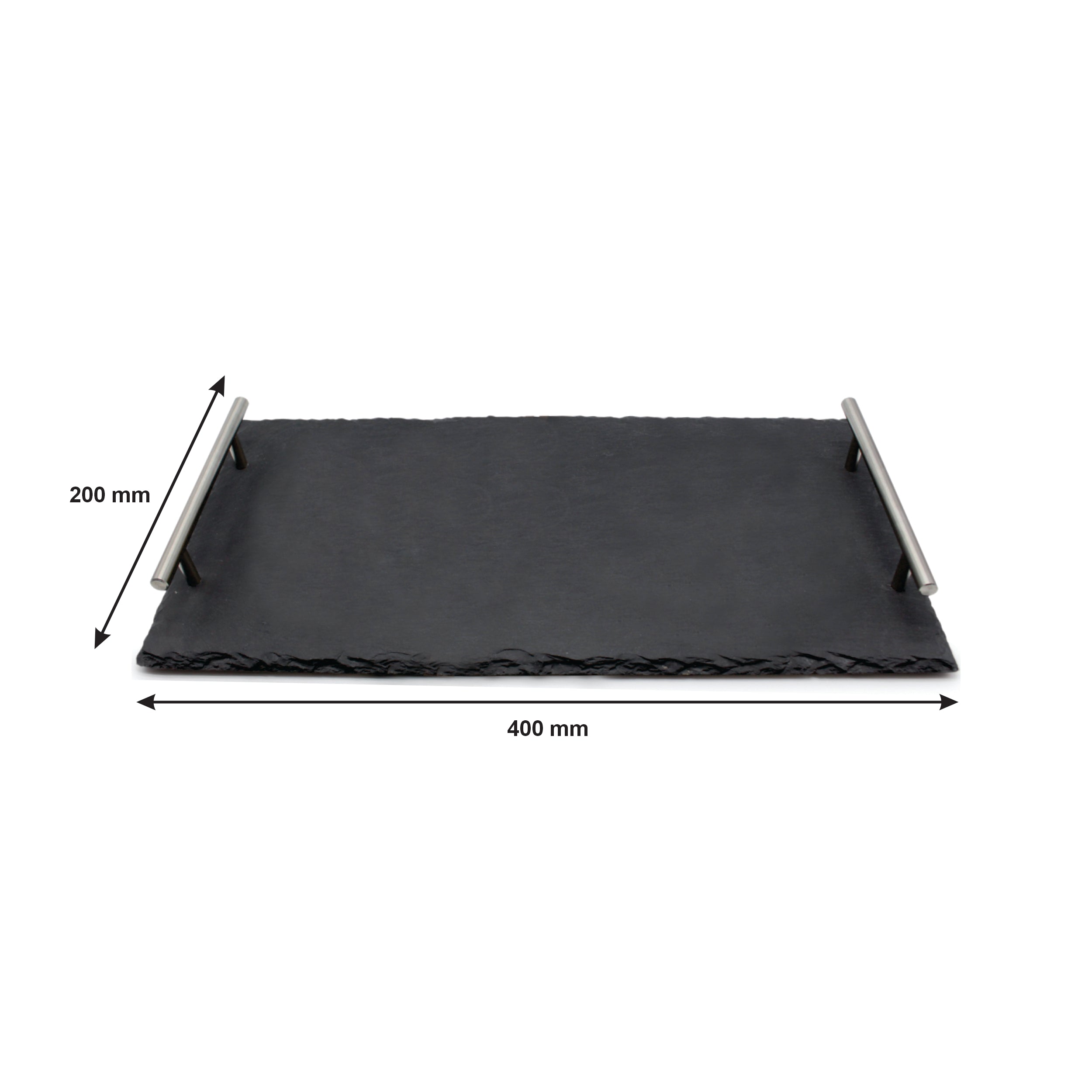 REGENT KITCHEN SLATE RECT. SERVING TRAY WITH HANDLES, 400X200MM