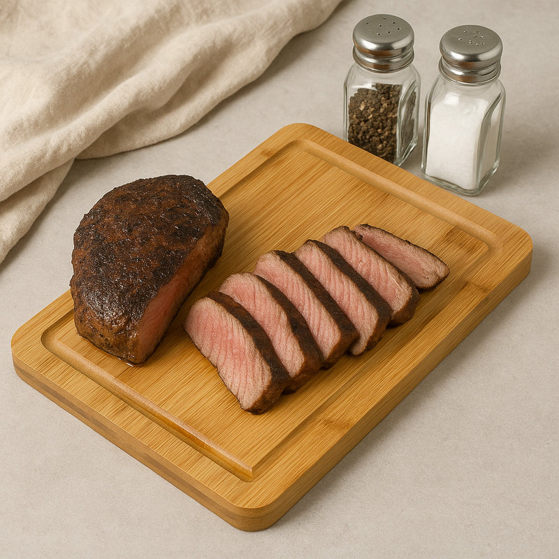 REGENT BAMBOO STEAK SERVING BOARD WITH GROOVE, 300X200MM