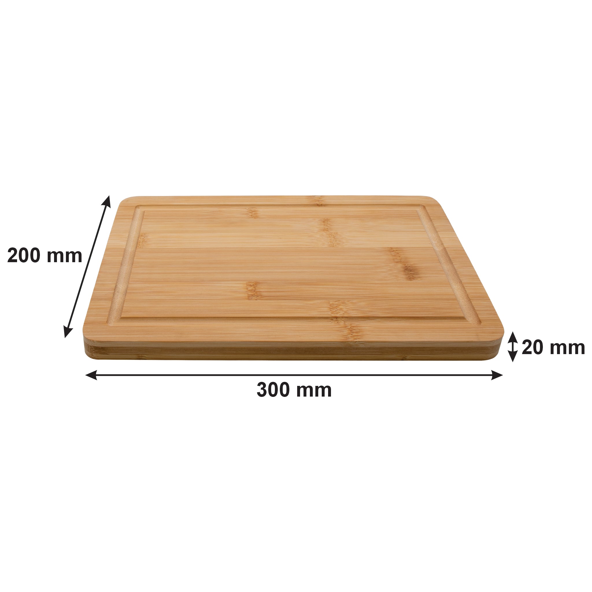 REGENT BAMBOO STEAK SERVING BOARD WITH GROOVE, 300X200MM