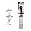 REGENT LONG TURNER PERFORATED ST STEEL WITH BLACK PP HANDLE, 370MM