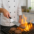 REGENT LONG TURNER PERFORATED ST STEEL WITH BLACK PP HANDLE, 370MM