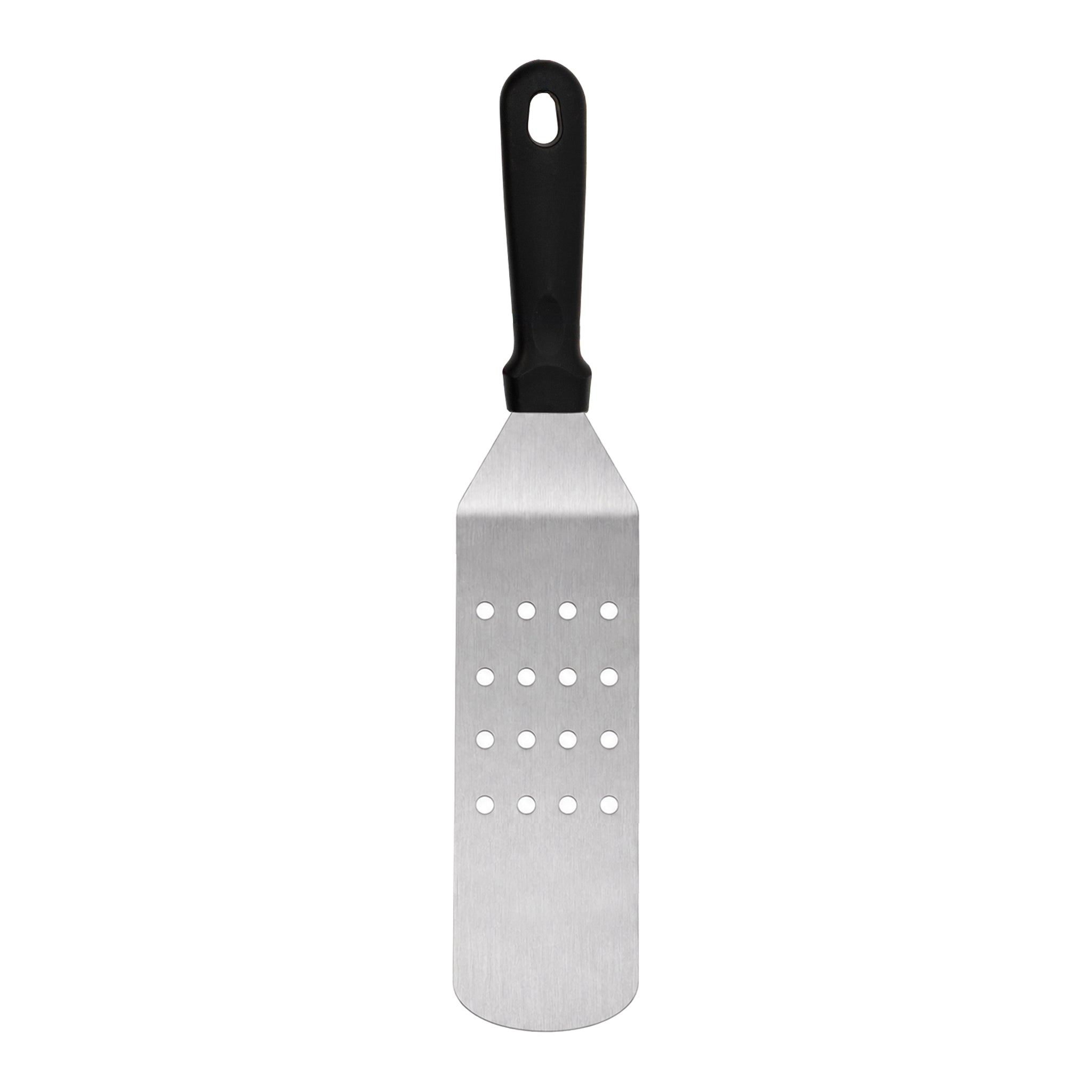 REGENT LONG TURNER PERFORATED ST STEEL WITH BLACK PP HANDLE, 370MM